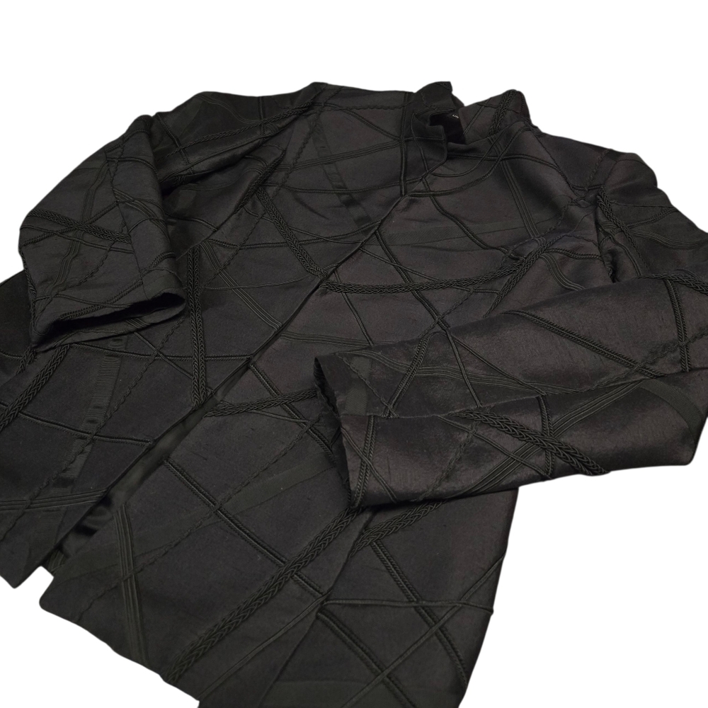 ELLEN TRACY LINDA ALLARD Women's BLACK SILK QUILTED BLAZER JACKET